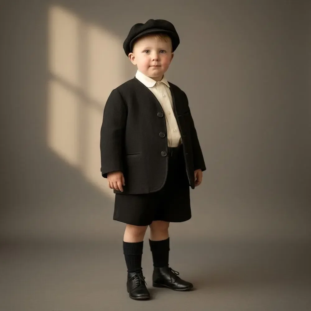 Antique 1920s Boys Wool Suit 3 Piece-Dayton Co-Newsboy Cap-Shorts-Jacket-2T 3T